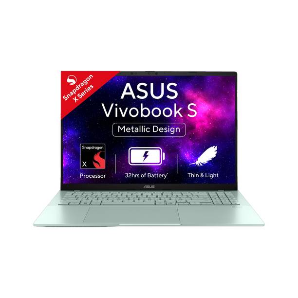 ASUS Vivobook S16 OLED (2025) with Backlit Keyboard, Metal Body*, Snapdragon X - (16 GB/512 GB SSD/Windows 11 Home) S3607QA-SH079WS Thin and Light Laptop