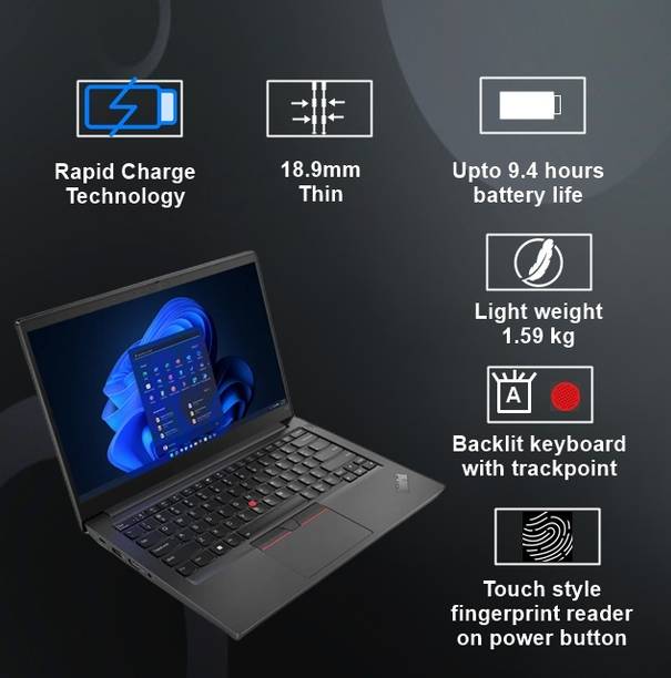 Lenovo ThinkPad E14 Intel Core i7 12th Gen 1255U – (16 GB/1 TB SSD/Windows 11 Home) TP E14 Gen 4 Thin and Light Laptop  (14 Inch, Black, 1.59 Kg, With MS Office)