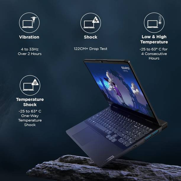 Lenovo AMD Ryzen 7 Octa Core – (16 GB/512 GB SSD/Windows 11 Home/4 GB Graphics/NVIDIA GeForce GTX GTX 3050) 15ARH7 Gaming Laptop  (15.6 inch, Onyx_grey, With MS Office)