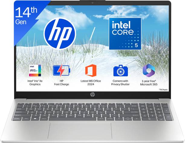 HP 15 with Backlit Keyboard and MSO'2024(i5 14th Gen) Intel Core 5 120U - (24 GB/512 GB SSD/Windows 11 Home) 15-fd0262TU Thin and Light Laptop