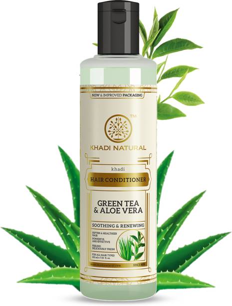 KHADI NATURAL Herbal Green Tea & Aloevera Conditioner|Frizz-free hair| Ayurvedic