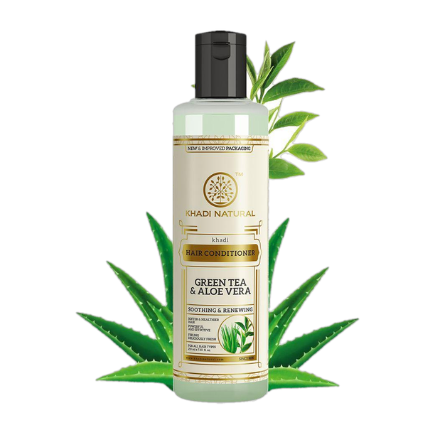 KHADI NATURAL Green Tea & Aloe Vera Hair Conditioner for Smooth Frizz Free Hair