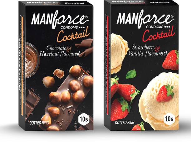 MANFORCE Cocktail Combo Pack (Hazelnut & Chocolate and Strawberry & Vanilla) Condom