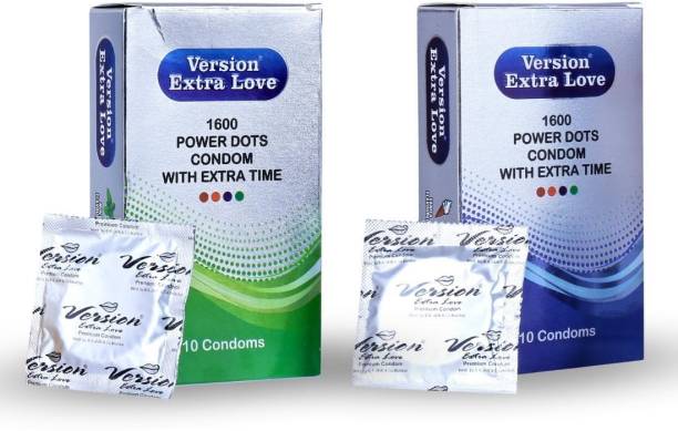 Version Condom Men Extra Time Dotted Combo Pack (Mint and Vanilla) Condom Condom