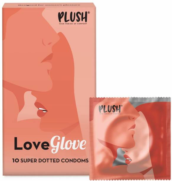 PLUSH Love Glove Super Dotted Lubricated Condoms 10 pcs | 100% Electronically Tested Condom