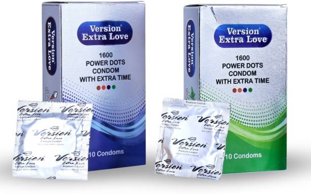 Version Condom Men Extra Time Dotted Combo Pack (Vanilla and Mint) Condom Condom