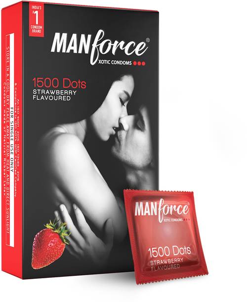 MANFORCE 3 in 1 (Ribbed, Contour, Dotted) Wild Strawberry Flavoured Condoms - 10 Pieces Condom