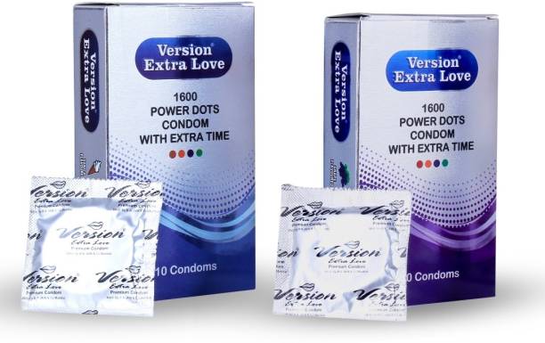 Version Condom Men Extra Time Dotted Combo Pack (Vanilla and Grapes) Condom Condom