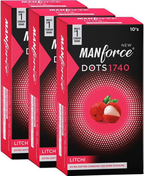 MANFORCE Litchi Flavoured - 1740 Dots| Premium, Thin Condom