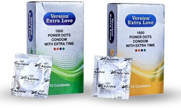 Version Condom Men Extra Time Dotted Combo Pack (Mint and Banana) Condom Condom