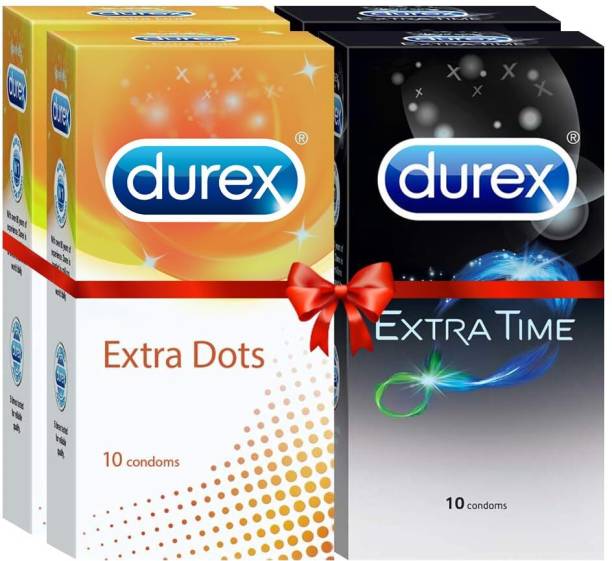 DUREX Extra Dots 10s, Extra Time 10s Pleasure Packs Condom