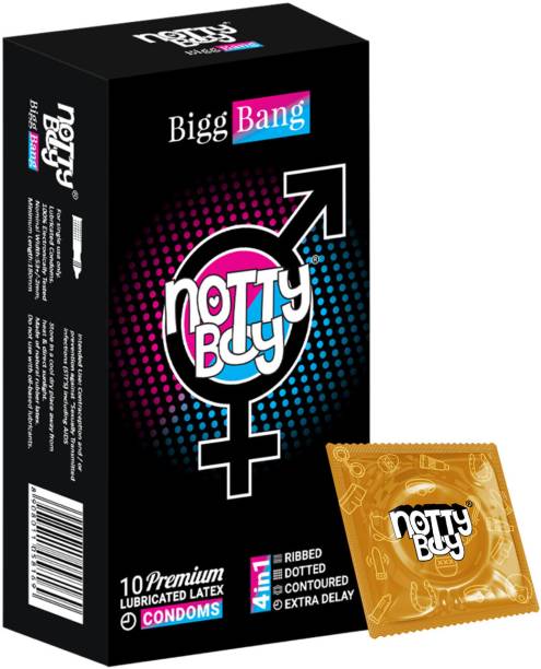 NottyBoy 4 in One - Ribbed, Dotted, Delay & Pleasure Fit Condom