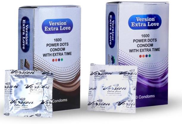 Version Condom Men Extra Time Dotted Combo Pack (Chocolate and Grapes) Condom Condom