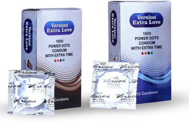 Version Condom Men Extra Time Dotted Combo Pack (Chocolate and Vanilla) Condom Condom