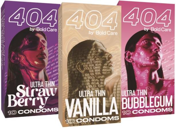 Bold Care flavored condoms for men - Bubblegum Condoms, Strawberry Condoms, Vanilla Condom