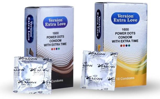 Version Condom Men Extra Time Dotted Combo Pack (Chocolate and Banana) Condom Condom