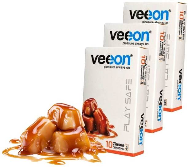 Veeon Butter Scotch Flavored Dotted Condoms For Men Condom