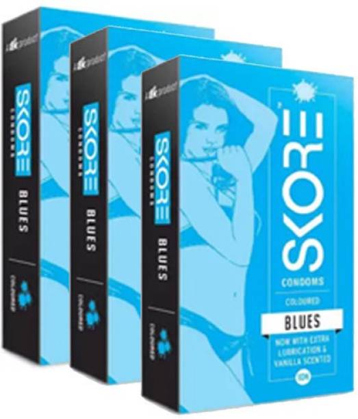 SKORE Blue Condom Pack of 30 Condom