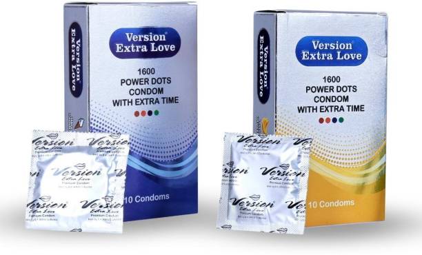 Version Condom Men Extra Time Dotted Combo Pack (Vanilla and Banana) Condom Condom