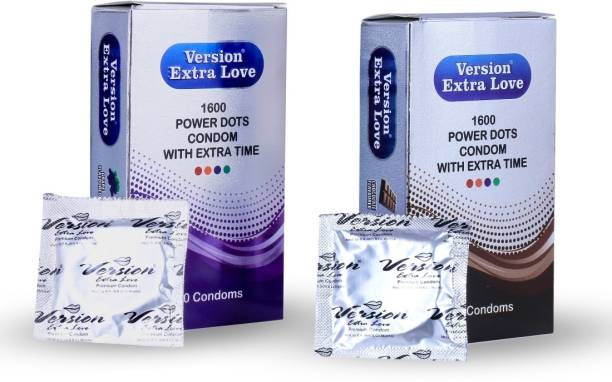 Version Condom Men Extra Time Dotted Combo Pack (Grapes and Chocolate) Condom Condom