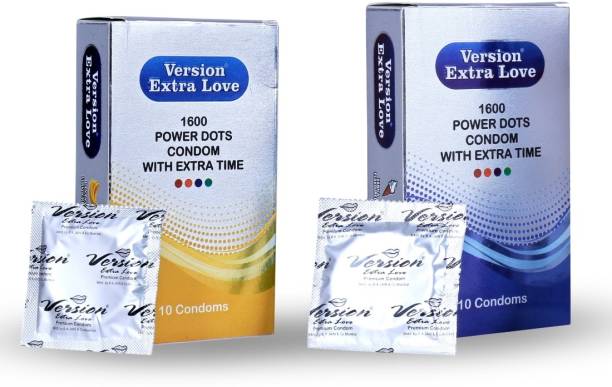 Version Condom Men Extra Time Dotted Combo Pack (Banana and Vanilla) Condom Condom