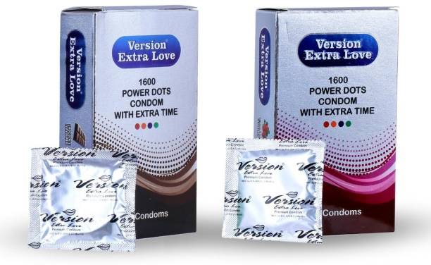 Version Condom Men Extra Time Dotted Combo Pack (Chocolate &amp; Strawberry) Condom Condom