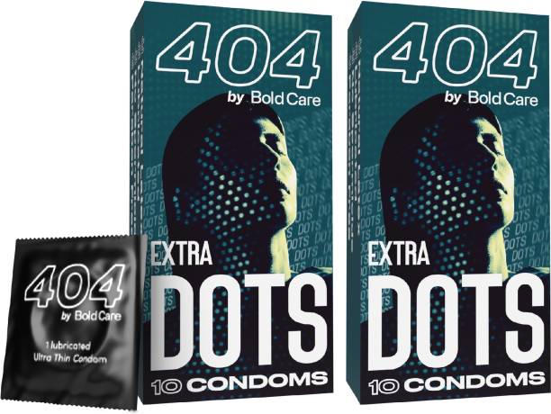 Bold Care 404 Extra Dots Condoms for Men - Elevate Pleasure with Every Touch - 20 Condoms Condom