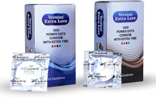 Version Condom Men Extra Time Dotted Combo Pack (Vanilla and Chocolate) Condom Condom