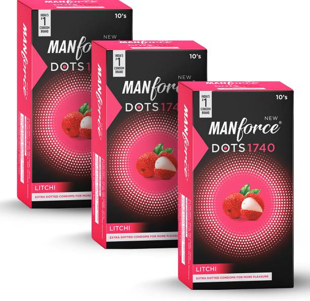 MANFORCE Litchi Flavoured - 1740 Dots| Premium, Thin Condom