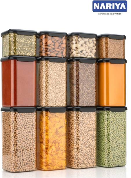 nariya SQUARE CONTAINER SET PLASTIC TRANSPARENT SET AIRTIGHT SQUARE CONTAINER  - 1500 ml, 1100 ml, 500 ml