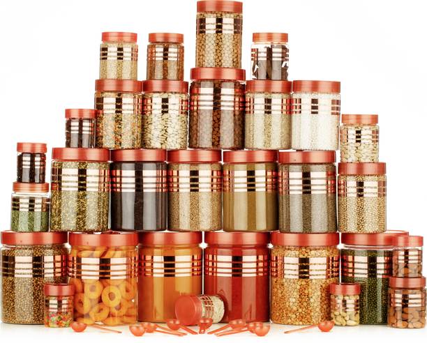 NORVIUM Premium Air Tight Modular Kitchen Plastic Storage Containers Jars Combo Set  - 1200 ml, 650 ml, 350 ml, 250 ml