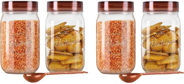 MILTON Vintage Pet Jar Set of 6, 1000 ml Each  - 1000 ml प्लास्टिक ग्रोसरी कंटेनर