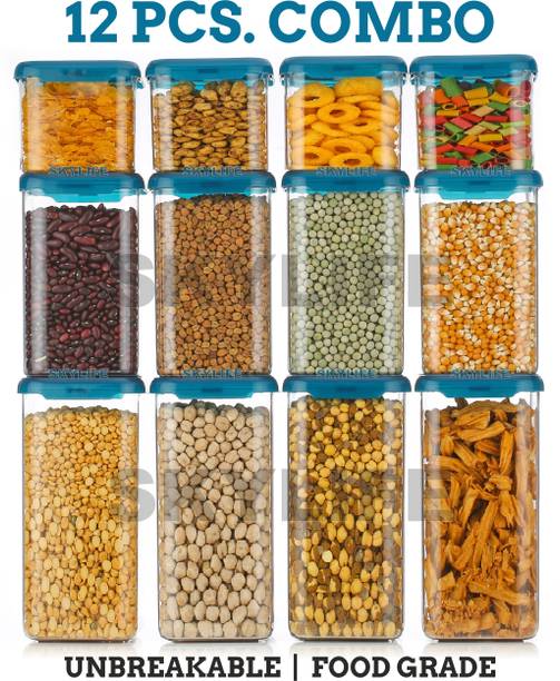 SKYLIFE 100%Unbreakable AirTight Modular Kitchen Plastic Storage Containers Canister Box  - 1500 ml, 1100 ml, 500 ml