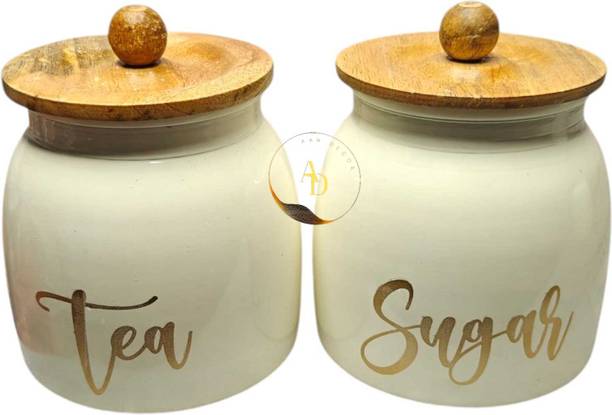 AAN DECOR Iron Tea Coffee & Sugar Container - 800 ml