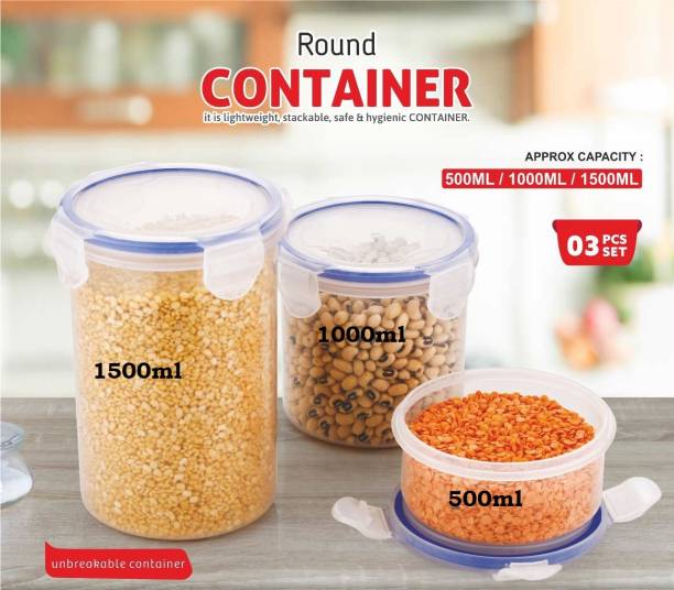 Ekta Product Plastic Grocery Container  - 500 ml, 1000 ml, 1500 ml