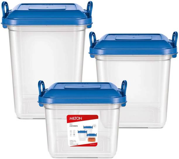 MILTON Silo Plastic Storage Containers Set of 3, Blue  - 14.45 L, 18 L, 23 L