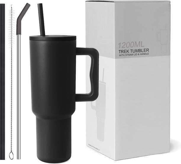 Mirae Stainless Steel Tumbler with Straw And Handle Stainless Steel Tumbler