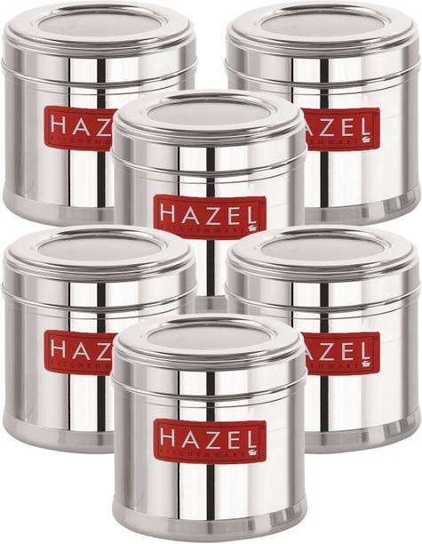 HAZEL Masala Box with Airtight Lid Stainless Steel Top See Through Storage Containers  - 500 ml