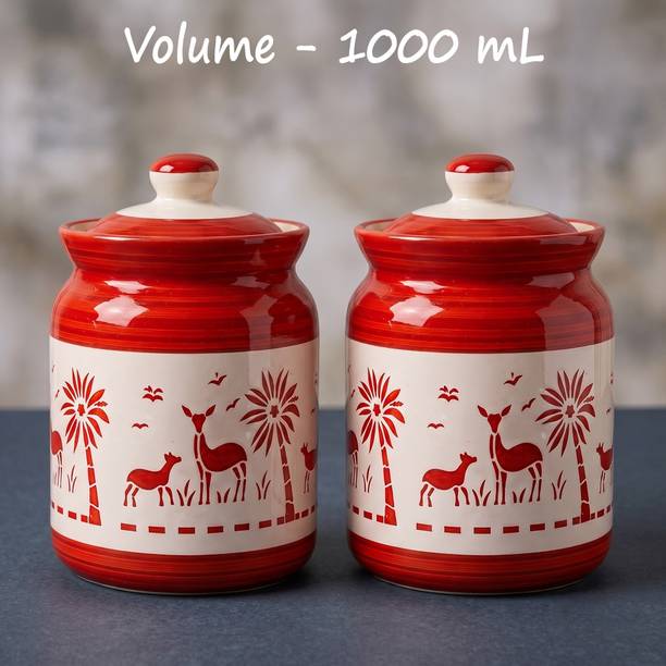 D'Maiolica Ceramic, Stoneware Pickle Jar  - 1000 ml