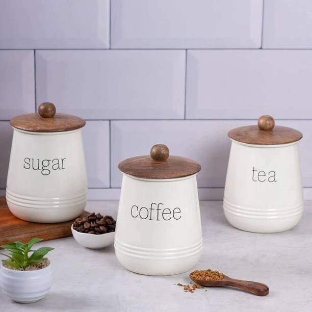 EVA CRAFTS Iron Tea Coffee & Sugar Container  - 1000 ml