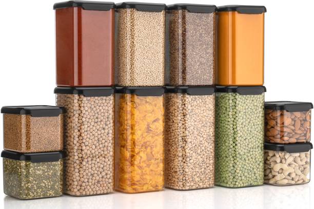 SKYLIFE 100%Unbreakable AirTight Modular Kitchen Plastic Storage Containers Canister Box  - 1500 ml, 1100 ml, 500 ml