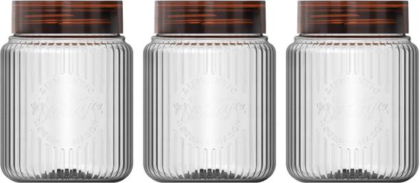 MILTON Olive Plastic Container with Lids, 300 ml, 3 pc, Food Storage Jars for Kitchen  - 300 ml