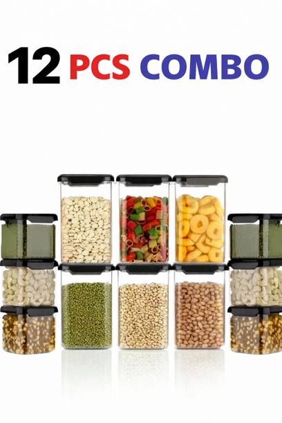 FlatKitch Plastic Grocery Container  - 1100 ml, 500 ml