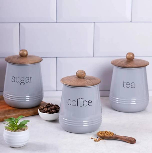 EVA CRAFTS Iron Tea Coffee & Sugar Container  - 1000 ml