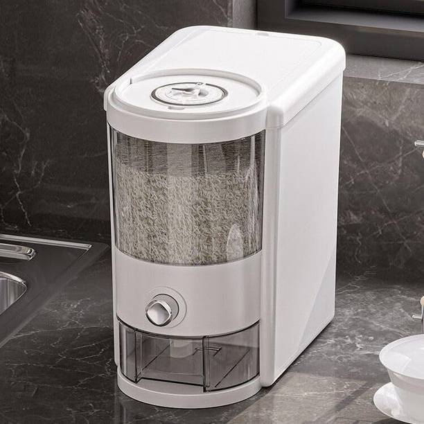 WrapWall Plastic Automatic Rice Dispenser Large Grain Container Storage Box With Lid  - 5 L