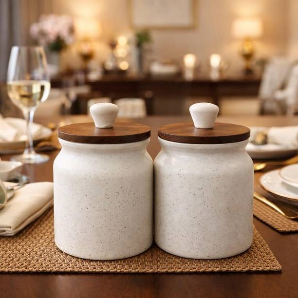 SAJAAO Ceramic Tea Coffee & Sugar Container - 450 ml