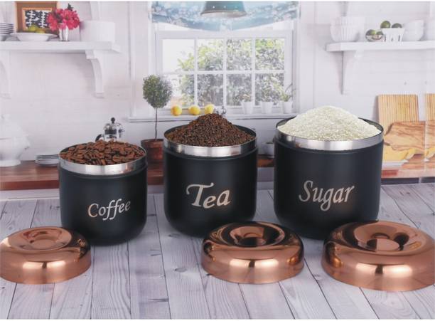Daraz Steel Tea Coffee & Sugar Container  - 600 ml