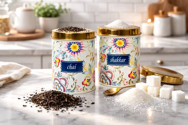 SR HOME INC Stainless Steel Tea Coffee & Sugar Containe...