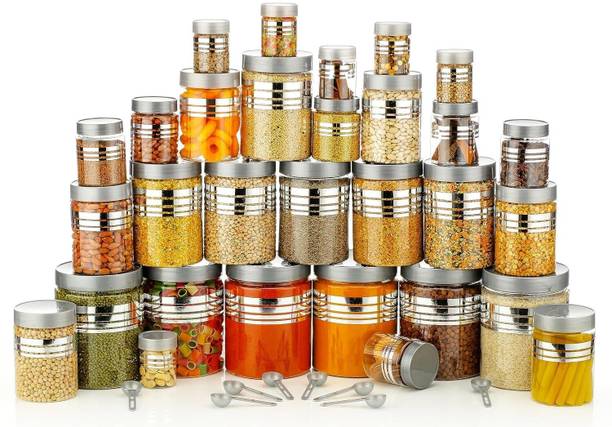 VENSWISE 24 Pcs Line Printed Jar Containers Set  - 1200 ml, 750 ml, 550 ml, 350 ml