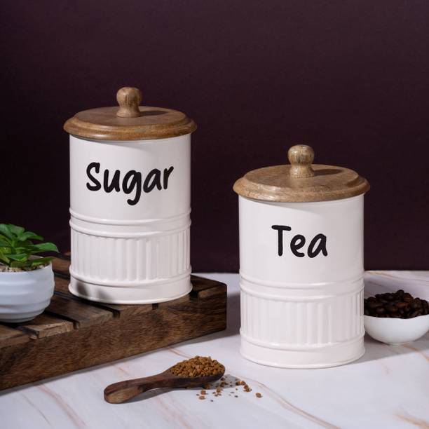 Metallure Iron Tea Coffee & Sugar Container - 1100 ml